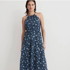Madewell NWT Cross-Back Halter Midi Dress in Vineyard Medallion - Size Small